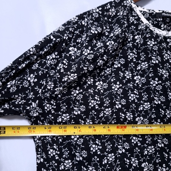 Madewell Print-Mix Meadow Shirt XXS Black Floral Button Front Blouse Cottagecore - Picture 9 of 10